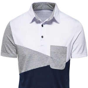 Polo décontracté pour homme 100% coton anti-rétrécissement anti-boulochage respirant sans plis à manches courtes tissu tricoté motif solide - Product Image 5