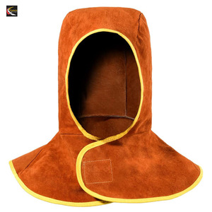 Cagoule de soudage en cuir avec protège-épaules anti-coupure pour le cou Cagoules de soudage ignifuges et résistantes à la chaleur - Product Image 2
