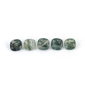 Lote de piedras preciosas de corte facetado de ágata musgo en forma de cojín Natural para la fabricación de joyas 8MM piedra de nacimiento suelta de alta calidad - Product Image 1