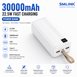 พาวเวอร์แบงค์30000mAh ทนทานต่อการใช้งานชาร์จเร็วความจุสูง PD 22.5W เอาท์พุท USB-C อินพุท<span class=keywords><strong>3K</strong></span> เต้ารับสากล ABS - Product Image 1