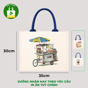 กระเป๋าผ้าแคนวาส Truong Gia ขนาด 35x30x14 ซม. พิมพ์ลายตัวอักษร ปิดด้วยซิป มีหูหิ้ว ผลิตในเวียดนาม - Product Image 3
