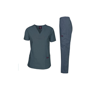 Top col en V unisexe, joggings chirurgicaux en coton, ensembles de gommage médical confort toute la journée, logo personnalisé pour les uniformes hospitaliers médecins infirmières - Product Image 1