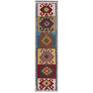 Tapis de couloir Maimana Afghanistan Kilim 308 x 80 cm - Product Image 1