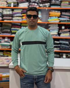 T-shirt unisexe oversize à manches longues 100% coton personnalisé poids lourd 280g à la mode conception du cou des hommes - Product Image 5