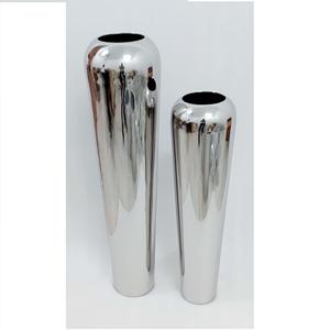 Ensemble de vases à fleurs en métal décoratif argenté élégant pour la maison, le bureau, design artistique moderne, surface polie, aspect élégant - Product Image 6