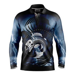 เสื้อตกปลาแขนยาวคอโปโลระบายอากาศเสื้อตกปลาสำหรับผู้ชายเสื้อตกปลา UV ผ้าโพลีเอสเตอร์ - Product Image 3