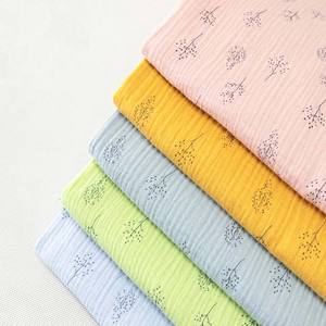 Tissu en <span class=keywords><strong>gaze</strong></span> <span class=keywords><strong>double</strong></span> couche imprimé 100% coton, froissé naturellement, pour robes, pyjamas et vêtements pour bébés, vente en gros - Product Image 2