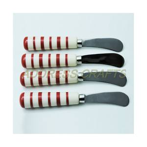 Silver Stainless Steel Blade Butter <b>knife</b> Set with Wood And Stainless Steel Handle Cheese Cutting Set Kitchenware New product - Product Image 6