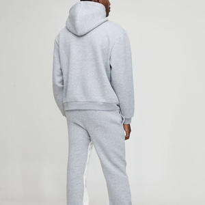 Survêtements à capuche unis personnalisés ensemble sweat à capuche en molleton de coton épais survêtement de sport d'hiver pour hommes - Product Image 4