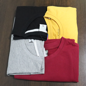 T-shirt à manches courtes col rond pour homme, en coton de première classe, couleur unie - Product Image 6