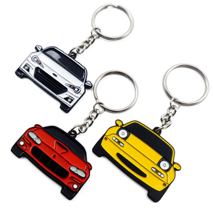 Llaveros de PVC suave personalizados y de regalo de negocios con máquina dispensadora de soporte de llavero de goma en relieve personalizado 2D y 3D - Product Image 1