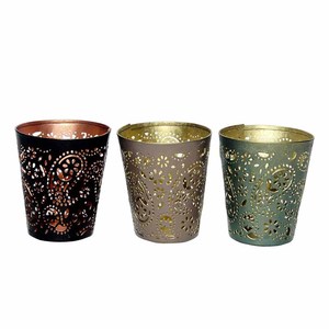 Bougie cylindrique ronde en métal noir bon marché Bougeoir votif en métal noir Décoration de mariage Cage noire Votives simples - Product Image 3