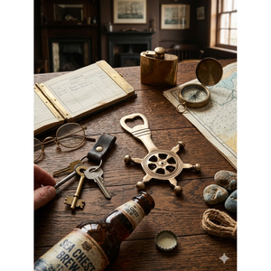 Rueda de Barco Antigua de Latón, Abridor de Botellas Metálico, Utensilio de Bar Portátil con Logotipo Personalizable, Acero Inoxidable, Tamaño Personalizable - Product Image 1