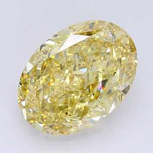 Élégant diamant de 4,00 carats, jaune vif fantaisie, taille ovale brillant, cultivé en laboratoire CVD, certifié IGI, excellente brillance naturelle, conception de bijoux personnalisée - Product Image 1