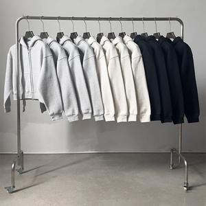 Sweat à capuche Boxy à double fermeture éclair personnalisé poids lourd 470gsm 100% coton sweat à capuche court pour hommes en éponge française pull à capuche à fermeture éclair - Product Image 1