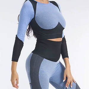 ชุดโยคะออกกำลังกายผ้าใยไผ่สำหรับฤดูหนาวแบบสั่งทำพิเศษสำหรับผู้หญิง กางเกงเลกกิ้งเอวกลางผ้าตาข่ายยาวถึงเข่า แบบสปอร์ตกระชับไร้รอยต่อ - Product Image 1