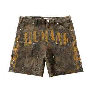 กางเกงยีนส์ขาสั้นผู้ชายพิมพ์ลาย DTF แบบกำหนดเอง ลายกราฟิกคริสตัลกลางตัว ดีไซน์โดดเด่น ยืดหยุ่น แห้งเร็ว ระบายอากาศได้ดี สไตล์สปอร์ตฟิตเนส - Product Image 1