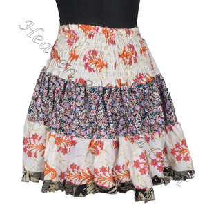 Gypsy Indian Patchwork Mini Rara Hippy Boho Festival Falda Boho Elegante MS043 Parche Algodón Mini Falda sexy para ropa de verano - Product Image 2