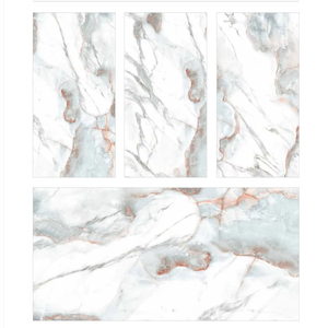 Vente chaude de haute qualité 600x1200mm Full Body Marble Look Gris clair Blanc Haute brillance Poli Carreaux de sol en porcelaine émaillée - Product Image 1