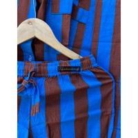 Vente en gros pyjama indien 3 pièces lot lot coton rayé long été unisexe 3 ensemble pyjama chemise vêtements de nuit courts costumes de nuit