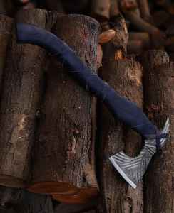 Hache viking de haute qualité, très vendue, forgée à la main, en acier à haute teneur en carbone, hache de camping, tomahawk, hache viking OEM, poignée en cuir, fourreau - Product Image 2