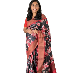 Vêtements traditionnels indiens et pakistanais élégants Sarees imprimés pour femmes - Product Image 1