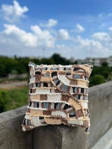 Designer Gypsy <b>Cushion</b> Cover Beautiful Hand Block <b>Printed</b> Embroidered Indian Cotton Pillow Cover 50X50 for Home and Hotel Use - Product Image 4