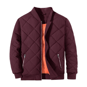 Chaquetas Bomber de corte regular OEM para hombre, poliéster a prueba de viento con cuello levantado, logotipos de impresión personalizados y etiquetas privadas - Product Image 1
