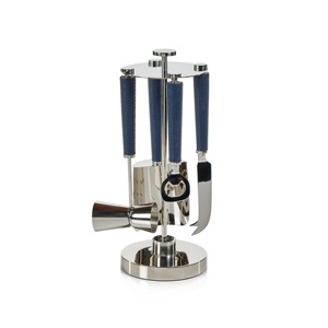 Ensemble d'accessoires de bar bleu moderne, idéal pour la présentation de bar de cuisine, les événements, les réceptions et la préparation quotidienne de cocktails - Product Image 6