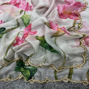 Indian Boutique Exclusivo Último Estilo Suave Organza Impreso Sari Suave Elegante Sari para Adultos PARA LA Fiesta Nupcial Desgaste de Moda - Product Image 6