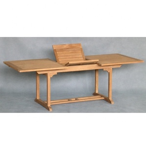 Table à manger rectangulaire en bois de teck massif moderne de style européen mobilier d'extérieur pour patio plage hôtels parcs jardins - Product Image 5