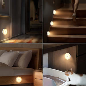 Luz Nocturna Inteligente de 8 LED para Interiores, Montada en la Pared, Recargable por USB, con Sensor de Movimiento, Cable de Carga Magnético USB - Product Image 3