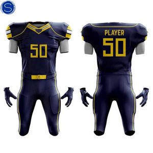 Uniformes de football américain respirants en polyester pour hommes, ensembles de vêtements de sport pour adultes de grande taille - Product Image 1