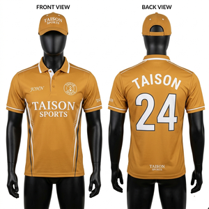 เสื้อสนุกเกอร์ผู้ชายคุณภาพสูง 175 GSM ผลิตจากไมโครไฟเบอร์โพลีเอสเตอร์ สีเหลือง-ดำ ด้านข้างทำจากผ้าประสิทธิภาพสูง ซึมซับเหงื่อได้ดี - Product Image 3