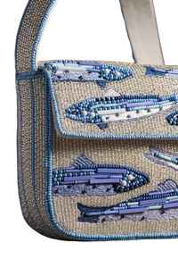 Bolso con cuentas multicolor con asa, bolso de mano, bolso de mano informal, artesanía india, hecho a mano, bolso Baguette, - Product Image 2