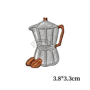 Patchs de broderie de Machine à café de tasse de café sur des insignes de café pour des patchs de Machine d'adhésif de café de chemise Service d'OEM - Product Image 6