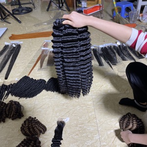 ยอดขายเวียดนามน้ำคลื่นผมรวมกลุ่มสีธรรมชาติ100% นามสกุลผมมนุษย์ผม Remy สาน - Product Image 4