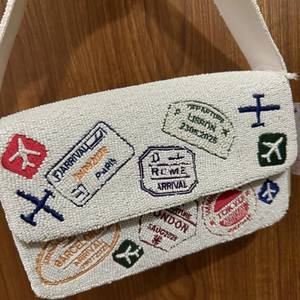 Multicolor Beaded <b>Bag</b> with Handle, Handheld <b>Bag</b>, Casual Hand <b>Bag</b>, Indian Handicraft, Handmade, <b>Baguette</b> <b>bag</b>, - Product Image 4