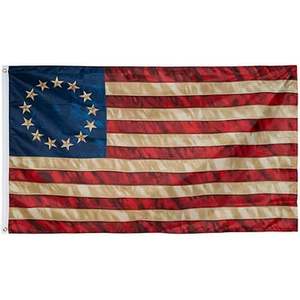 Histórico Betsy Ross Tea Impreso <span class=keywords><strong>13</strong></span> <span class=keywords><strong>Colonias</strong></span> Primitivo Vintage Stars 3x5 pies Interior EE. UU. Bandera estadounidense para exhibición en la sala del tribunal - Product Image 2