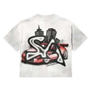 Conjunto de Camiseta y Pantalones Cortos de Algodón con Cuello Redondo, Estampado de Serigrafía Personalizable, Ecológico, Estilo Urbano para Hombre, Diseño de Auto de Carreras, Verano - Product Image 5