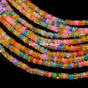 Venta caliente cuentas de ópalo etíope Natural Multi Disco cuentas de piedras preciosas sueltas hebra cuentas de joyería de ópalo de fuego para verano al por mayor - Product Image 4