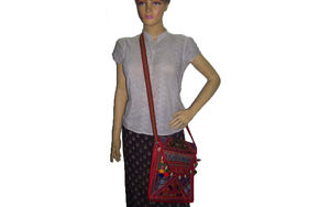 Pochette Banjara pour femme brodée de motifs tribaux colorés Matériau en coton grande capacité pour la mode ethnique - Product Image 4