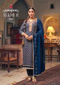 Nuevo Maruti Fashion MF1112 Pure Cotton Kurta Pant Dupatta Set Impreso Fancy Work Shiffli Lace Full Cotton Inner Traditional Wear - Product Image 4