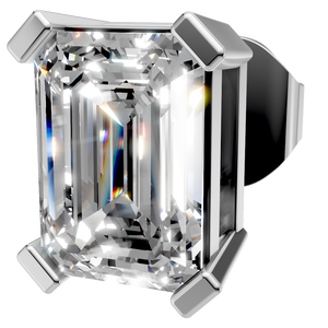 Pendientes de Oro Sólido de 14k con Moissanita Corte Esmeralda VVS D, Chapados en Rodio, Regalo para Damas, Bodas, Compromisos y Fiestas - Product Image 5