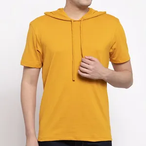 Marca personalizada de los hombres Slim Fit Athletic Gym Muscle Hoodie 100% algodón de manga corta Camiseta de lana Tops Impreso para deportes de invierno - Product Image 1