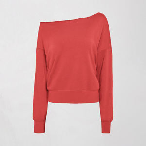 Venta al por mayor acogedora sudadera de mujer de gran tamaño Drop Shoulder Buttery Soft Terry Fabric Fleece Crewneck Streetwear-Para Primavera Invierno - Product Image 6