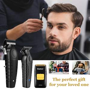 Tondeuse à barbe professionnelle sans fil, étanche IPX7, rasoir électrique à grille avec alimentation USB et têtes de rechange - Product Image 5