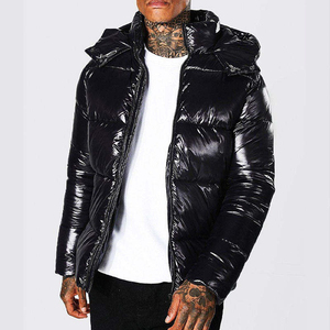 Men's Casual Stand Collar Full Zip Metallic Shiny Waterproof <b>Reversible</b> Puffer Winter <b>Jacket</b> Customized Design Puffer <b>Jacket</b> - Product Image 6