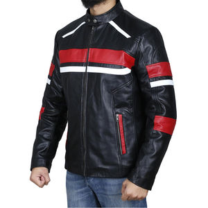 Venta al por mayor de chaquetas de moto de diseño personalizado original de cuero de vaca genuino chaqueta de motorista de cuero de moda para hombres por encargo - Product Image 3