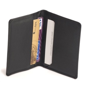 Funda de cuero PU con bloqueo RFID, funda negra para tarjetas de viaje - Product Image 1
